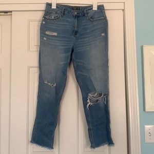 Abercrombie Studded Annie High Rise Girlfriend Jeans